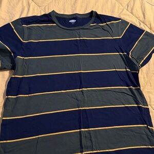 Old Navy Navy and Yellow Striped Tee